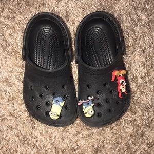 Toddler Black Crocks with Mickey Mouse & Minions